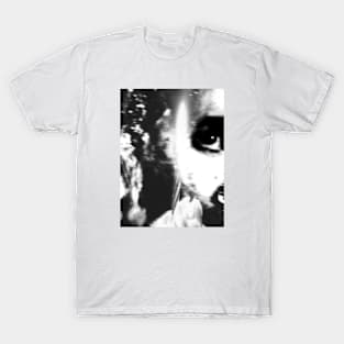 Special processing. To see how those you love happy, despite you a monster. Monster near cake with candle. Black and white. T-Shirt